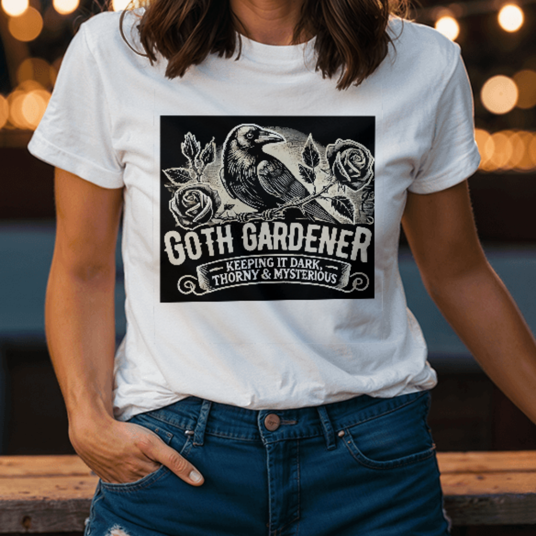 "Goth Gardener" – Dark, Thorny & Mysterious Unisex Jersey Tee