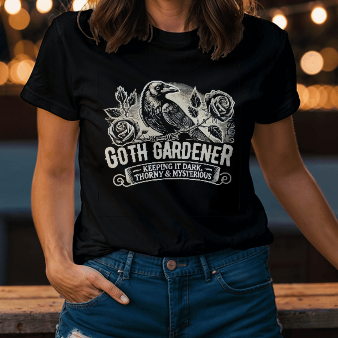 "Goth Gardener" – Dark, Thorny & Mysterious Unisex Jersey Tee