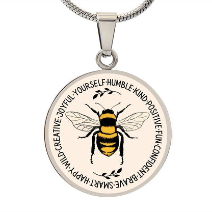 "Bee Something" Graphic Pendant Necklace