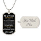 Heads Up Always - Military Chain Dog Tag Necklace For Son
