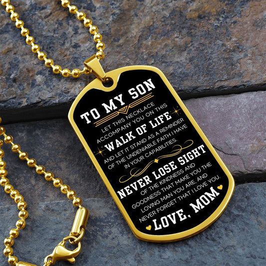 On This Walk Of Life - Military Chain Dog Tag Necklace For Son