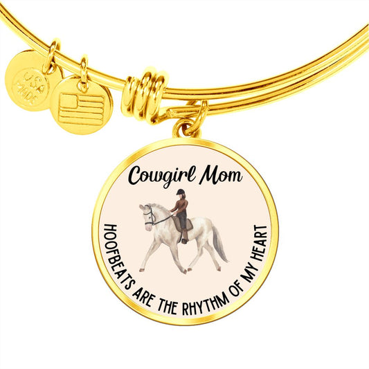 Hoofbeats Are The Rhythm Of My Heart Graphic Bangle For Cowgirl Mom