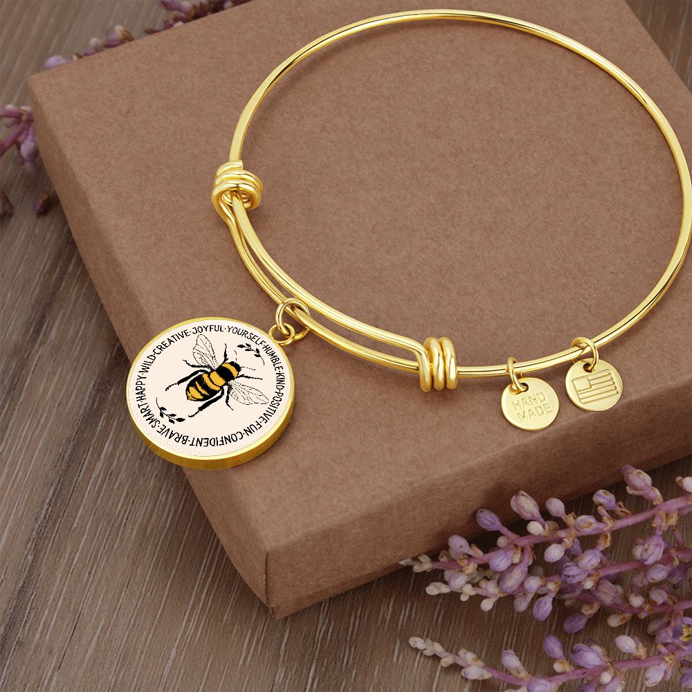 "Bee Something" Inspirational Graphic Bangle