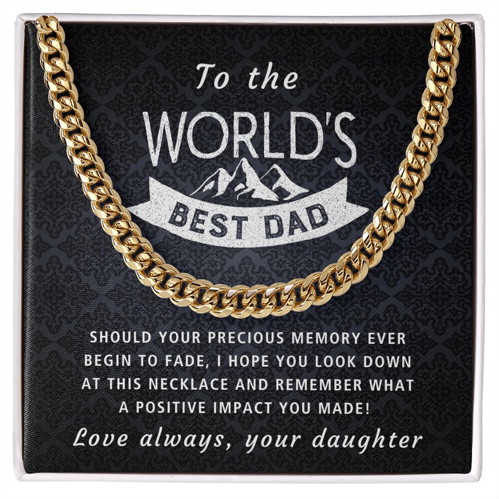 Precious Memory - Length Adjustable Cuban Link Chain For Dad