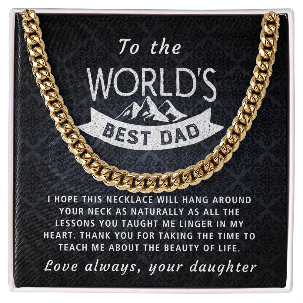 Lingering In My Heart - Length Adjustable Cuban Link Chain For Dad