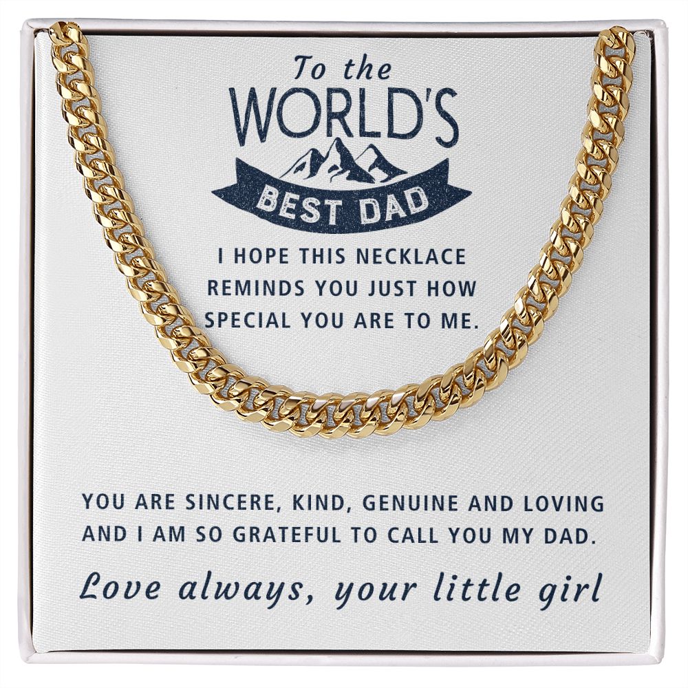 Grateful To Call You Dad - Length Adjustable Cuban Link Chain For Dad