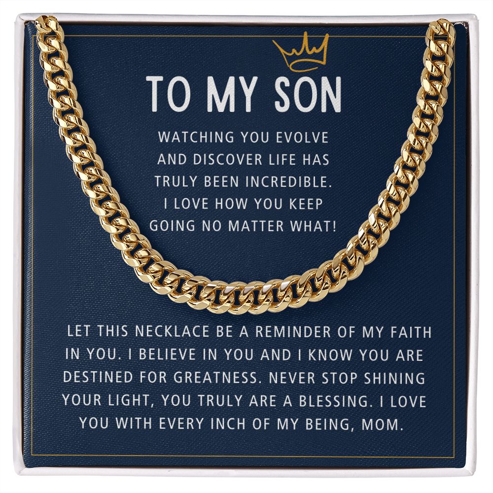 I Believe In You - Length Adjustable Cuban Link Chain For Son