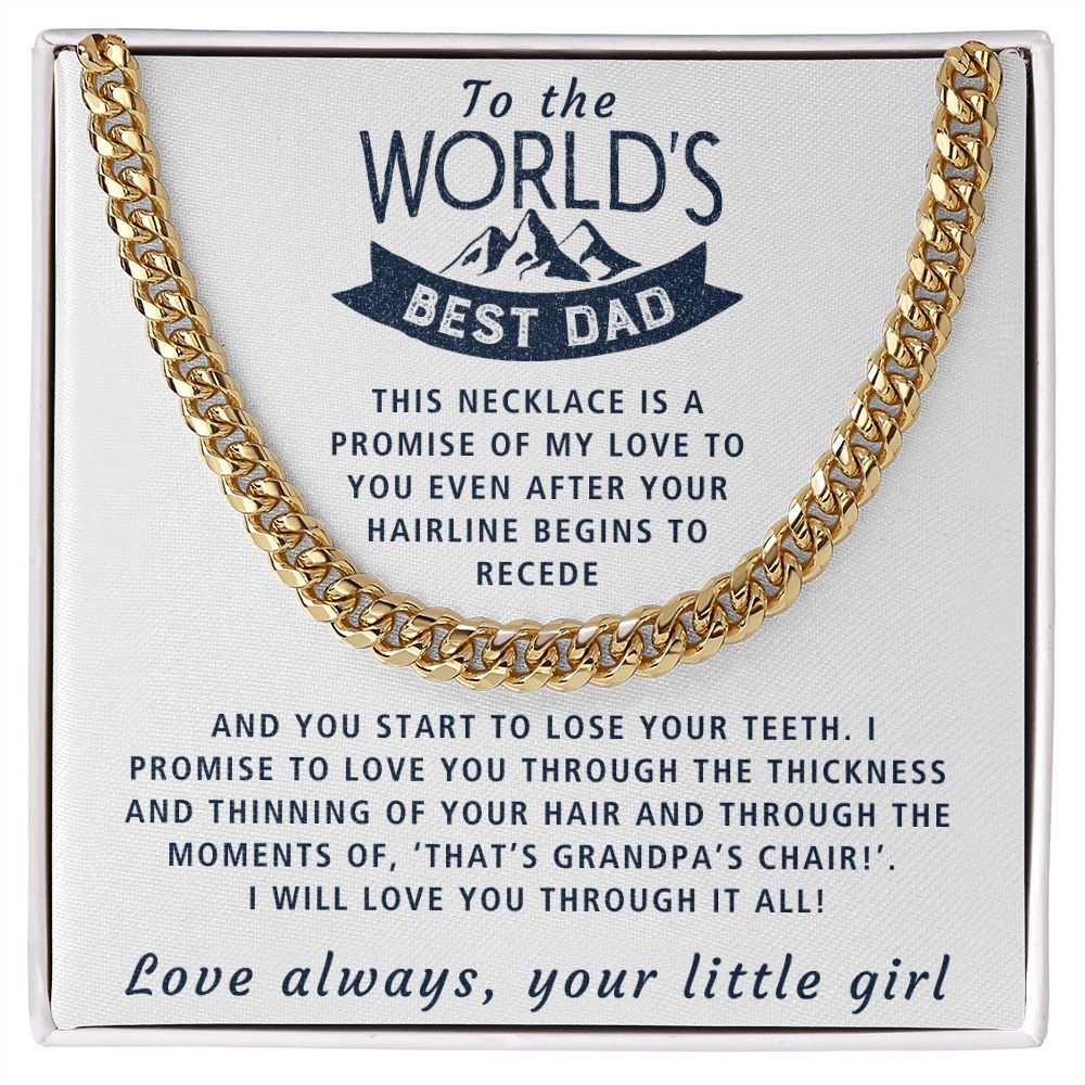 Through It All - Length Adjustable Cuban Link Chain For Dad