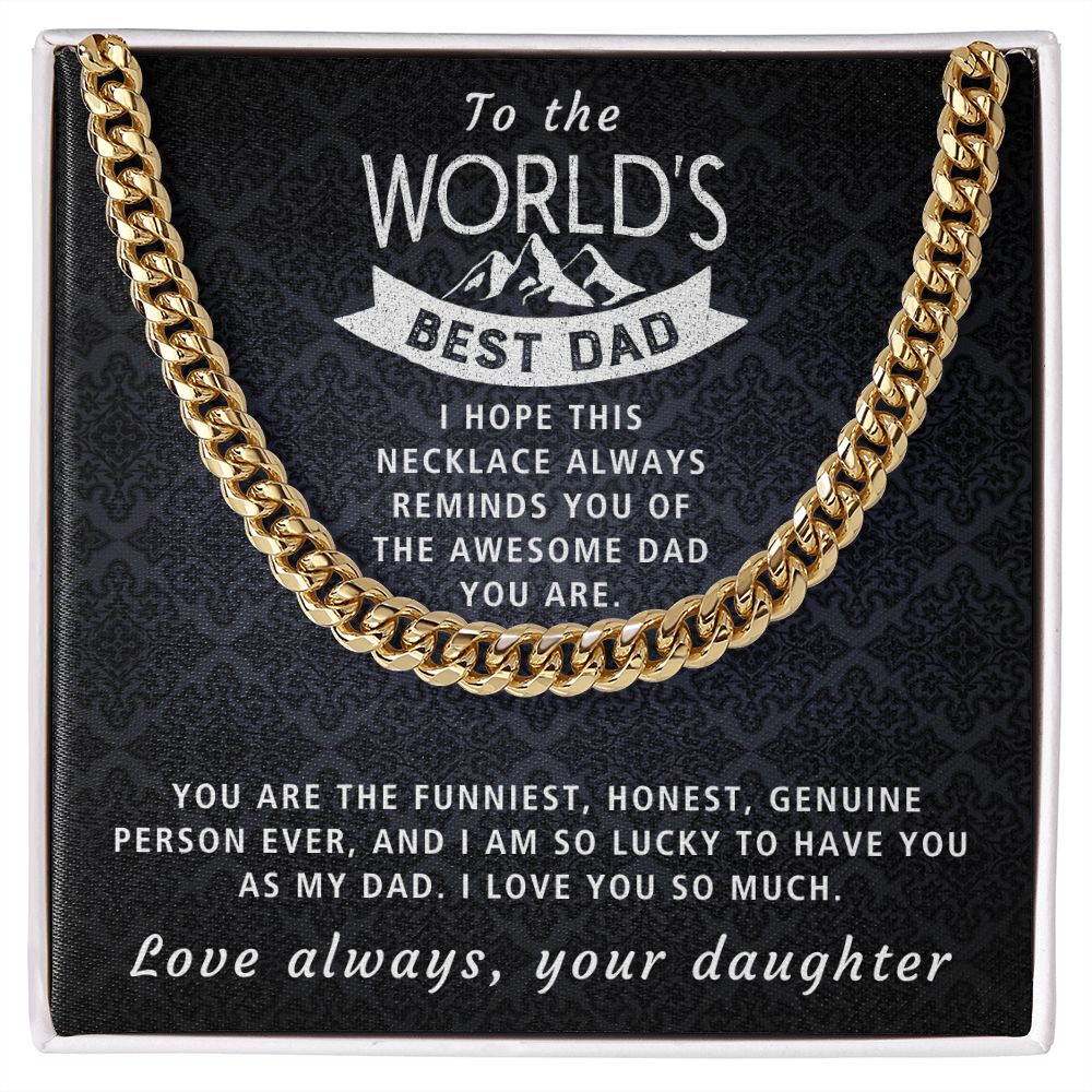 Awesome Dad - Length Adjustable Cuban Link Chain For Dad
