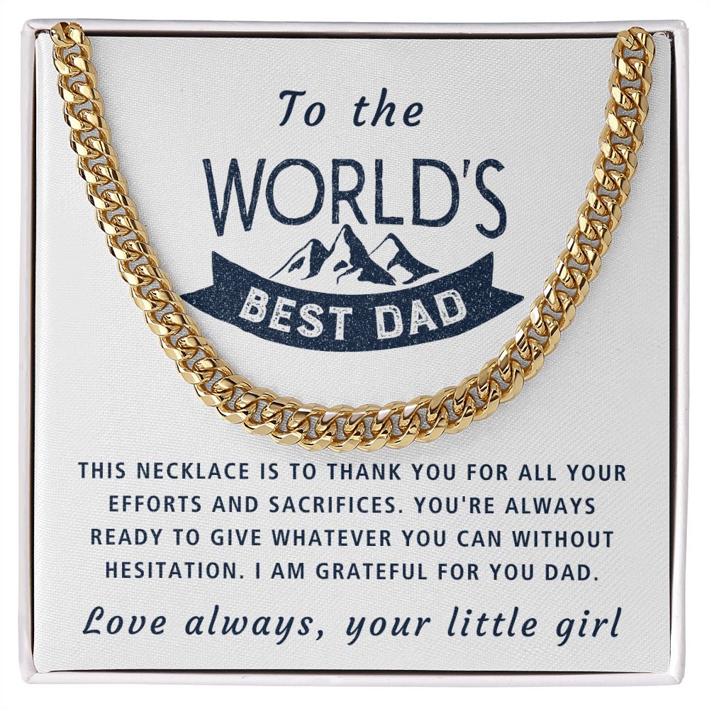 Your Efforts And Sacrifices - Length Adjustable Cuban Link Chain For Dad