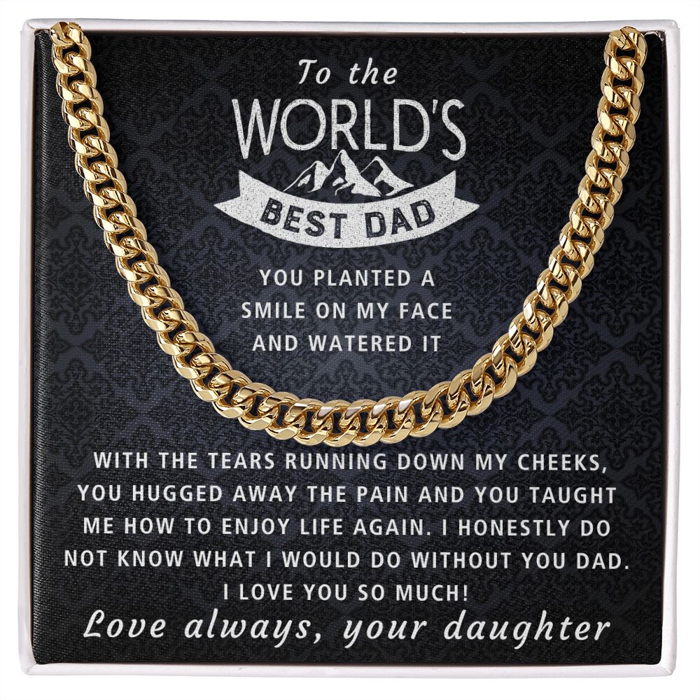 You Hugged Away The Pain - Length Adjustable Cuban Link Chain For Dad