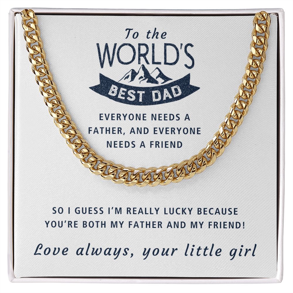 My Father And My Friend - Length Adjustable Cuban Link Chain For Dad