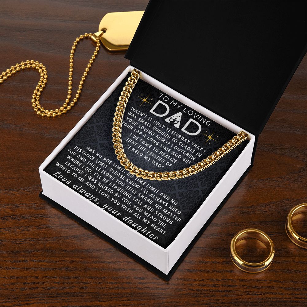 You Mean The World To Me - Length Adjustable Cuban Link Chain For Dad