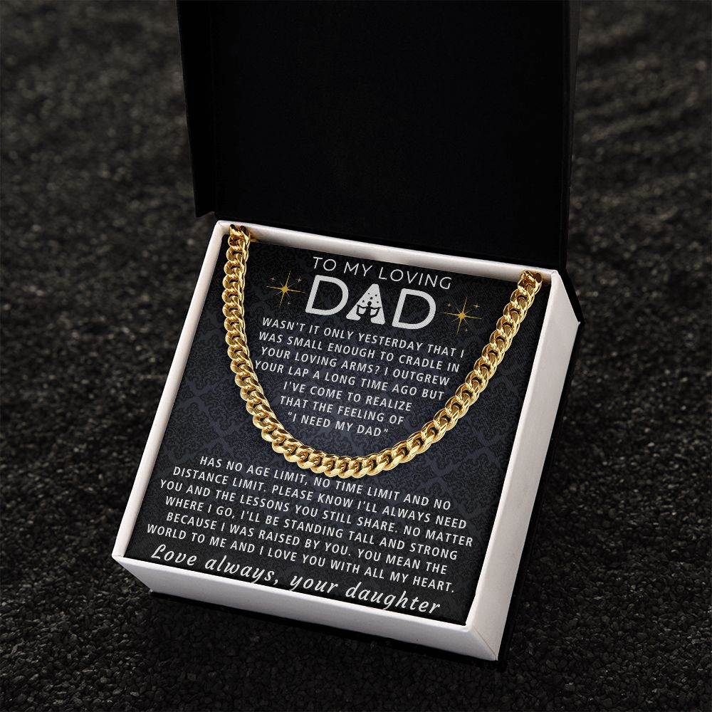 You Mean The World To Me - Length Adjustable Cuban Link Chain For Dad