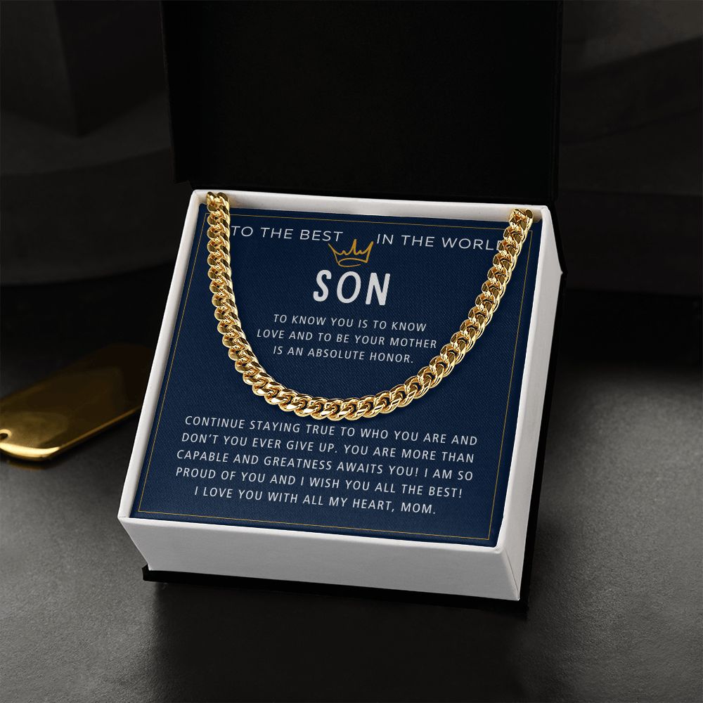 Stay True To Who You Are - Length Adjustable Cuban Link Chain For Son