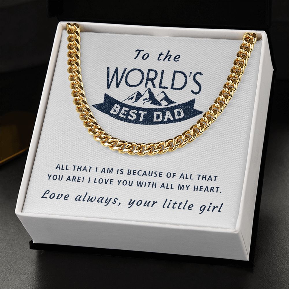 All That I Am - Length Adjustable Cuban Link Chain For Dad