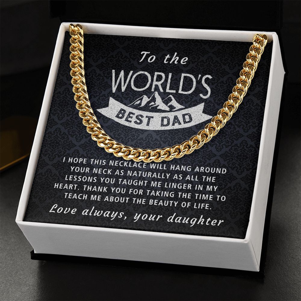 Lingering In My Heart - Length Adjustable Cuban Link Chain For Dad