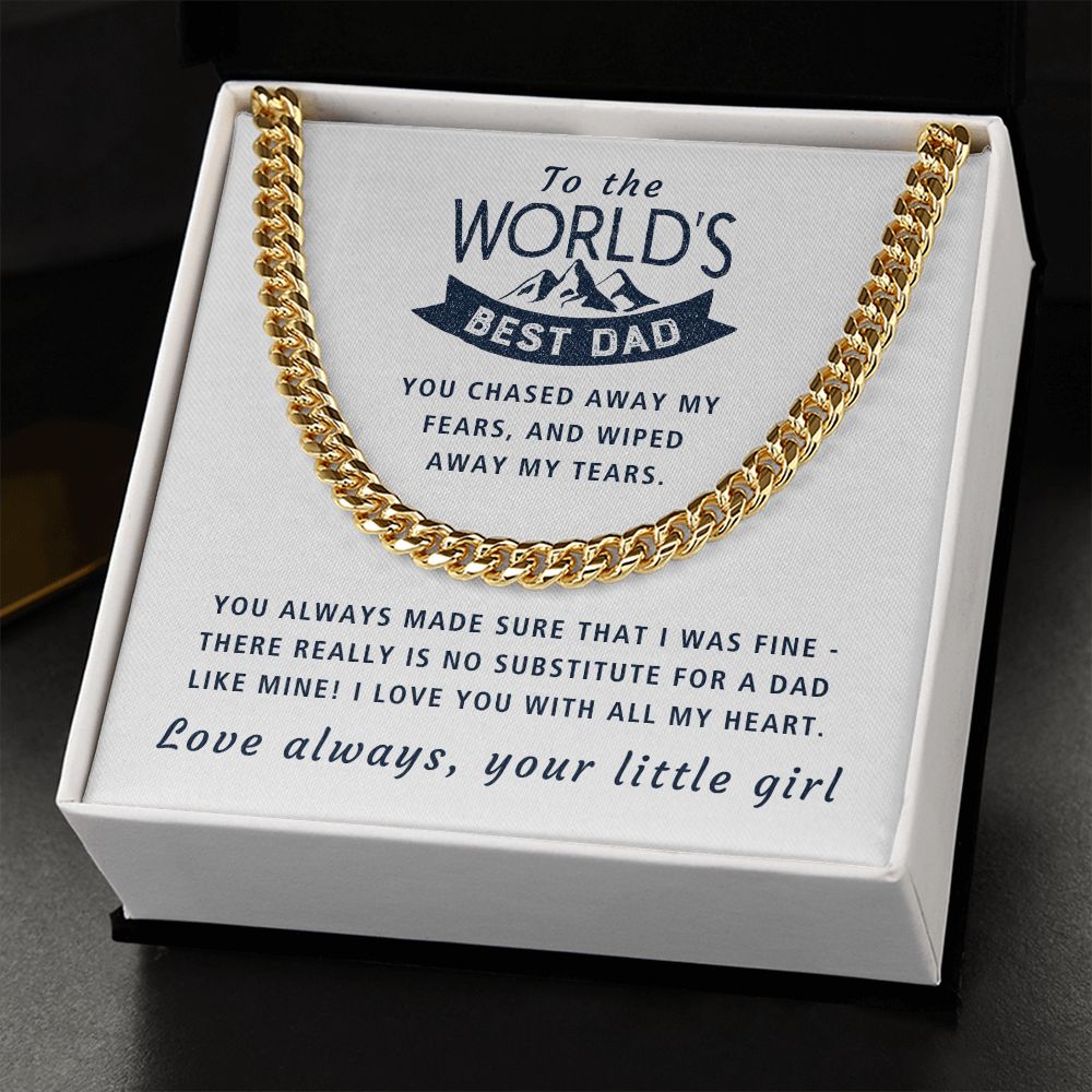 No Substitute For A Dad Like Mine - Length Adjustable Cuban Link Chain For Dad