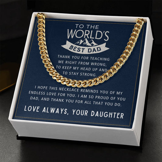 For All That You Do - Length Adjustable Cuban Link Chain For Dad