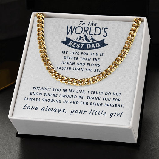 My Love For You - Length Adjustable Cuban Link Chain For Dad