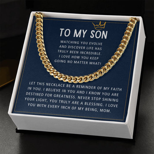 I Believe In You - Length Adjustable Cuban Link Chain For Son