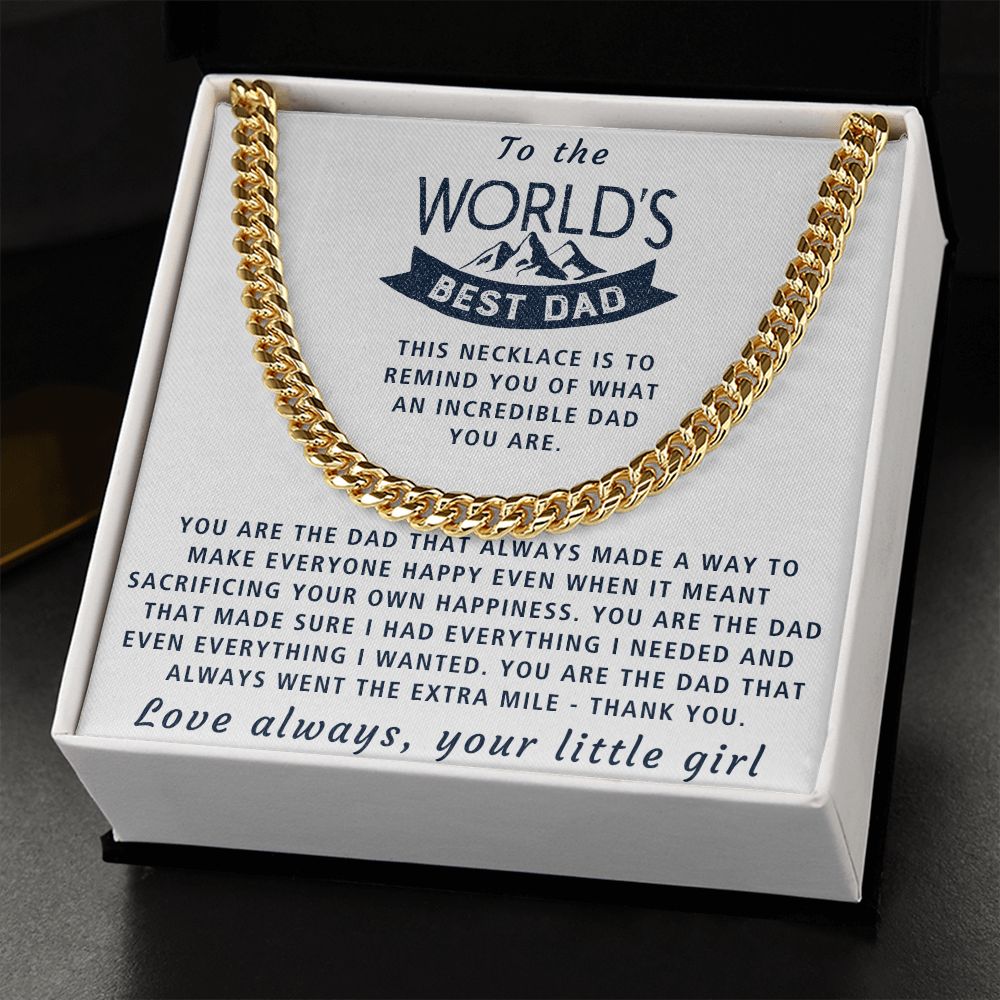 The Extra Mile - Length Adjustable Cuban Link Chain For Dad