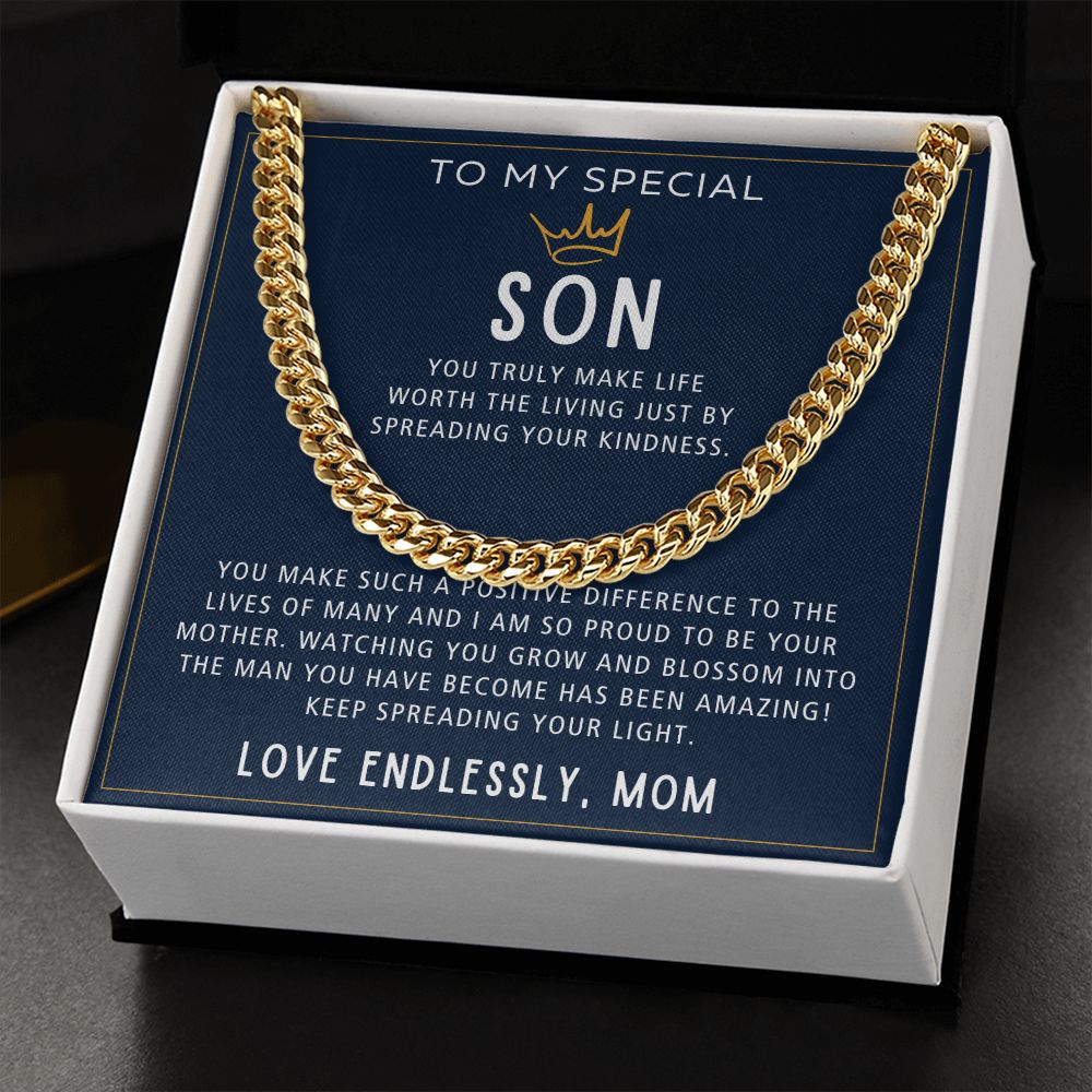 Keep Spreading Your Light - Length Adjustable Cuban Link Chain For Son