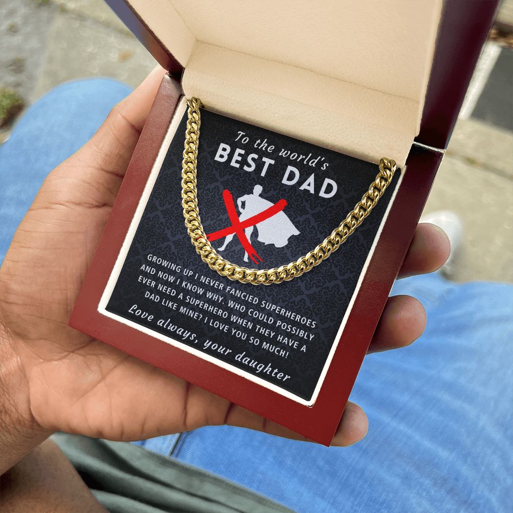 A Dad Like Mine - Length Adjustable Cuban Link Chain For Dad