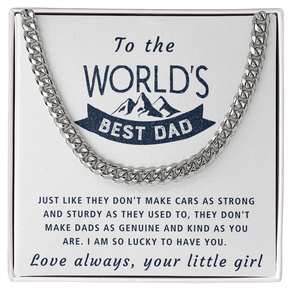 So Lucky To Have You - Length Adjustable Cuban Link Chain For Dad