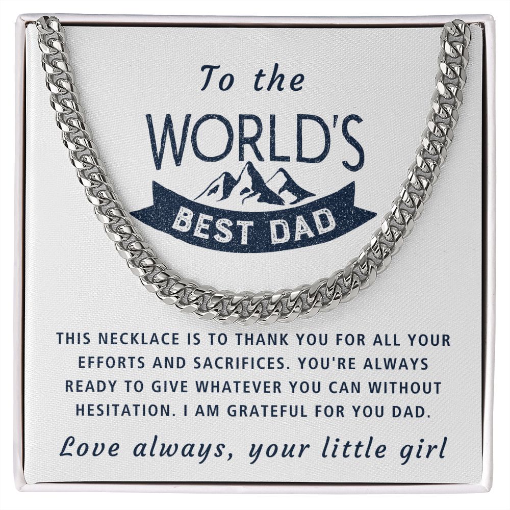 Your Efforts And Sacrifices - Length Adjustable Cuban Link Chain For Dad