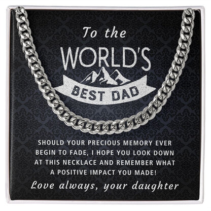 Precious Memory - Length Adjustable Cuban Link Chain For Dad