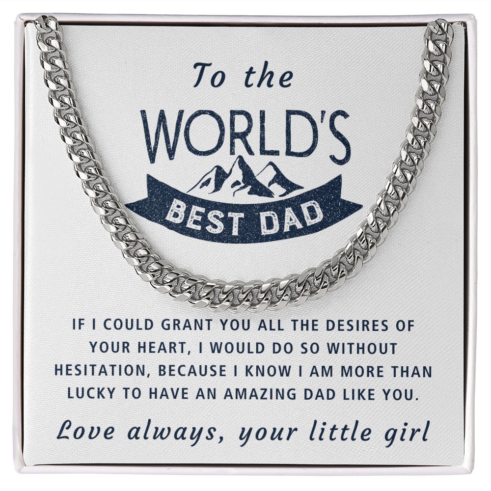 Desires Of Your Heart - Length Adjustable Cuban Link Chain For Dad
