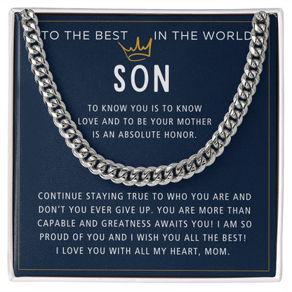 Stay True To Who You Are - Length Adjustable Cuban Link Chain For Son