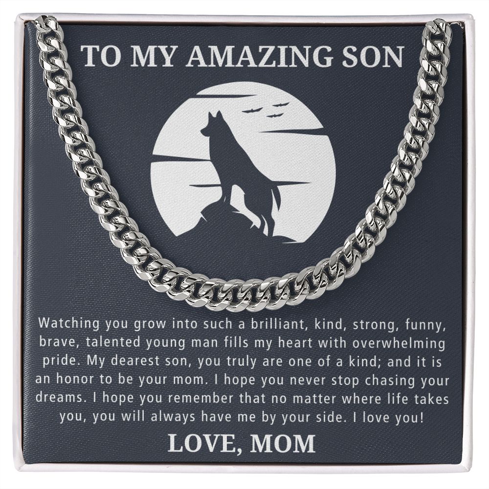 No Matter Where Life Takes You - Length Adjustable Cuban Link Chain For Son