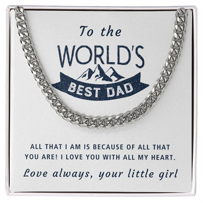 All That I Am - Length Adjustable Cuban Link Chain For Dad