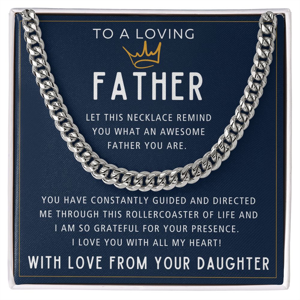 Through This Rollercoaster Of Life - Length Adjustable Cuban Link Chain For Dad