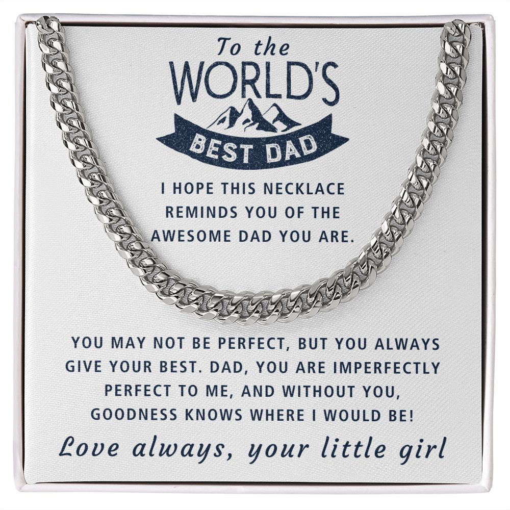 Imperfectly Perfect - Length Adjustable Cuban Link Chain For Dad