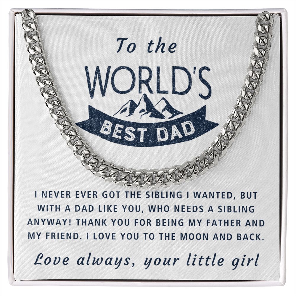 With A Dad Like You - Length Adjustable Cuban Link Chain For Dad