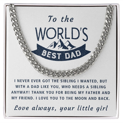 With A Dad Like You - Length Adjustable Cuban Link Chain For Dad