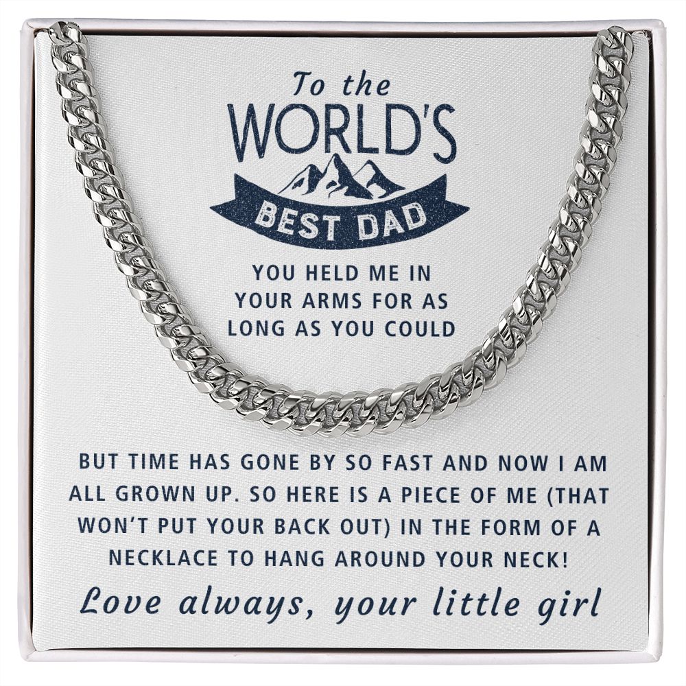 For As Long As You Could - Length Adjustable Cuban Link Chain For Dad