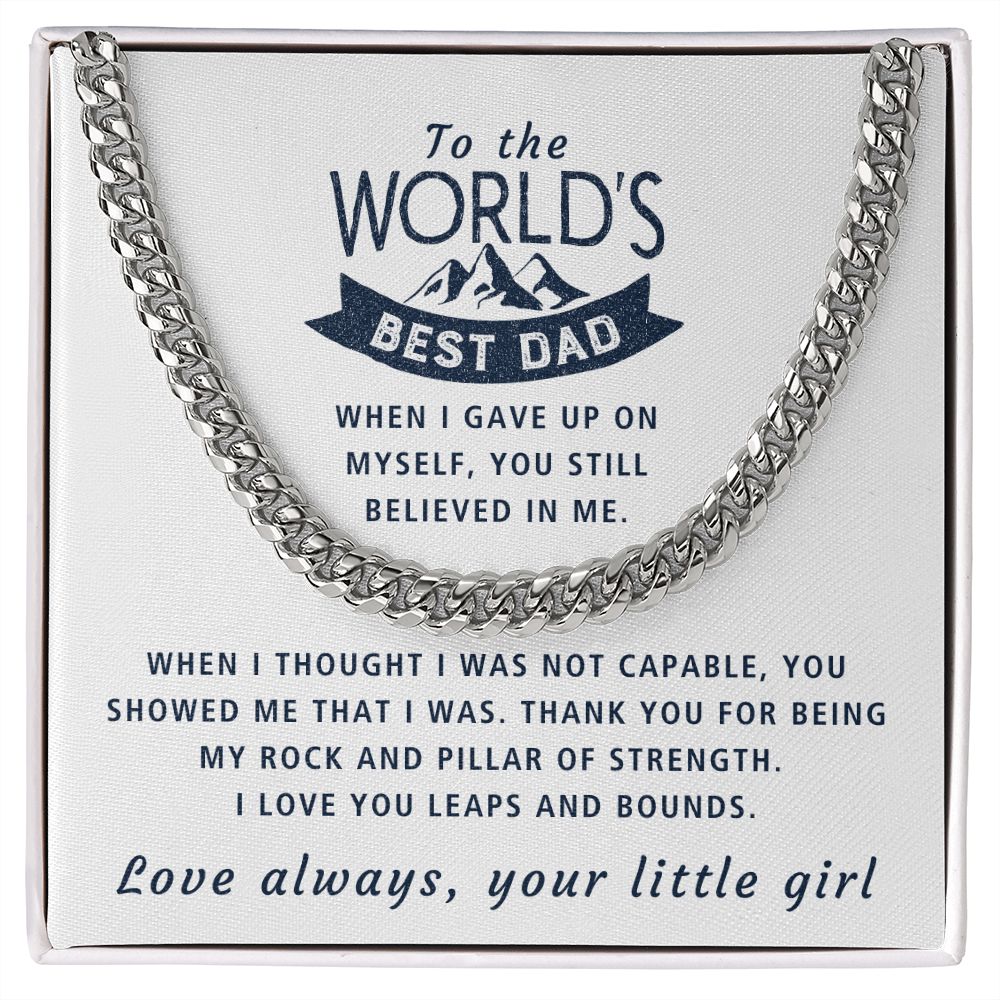 You Believed In Me - Length Adjustable Cuban Link Chain For Dad