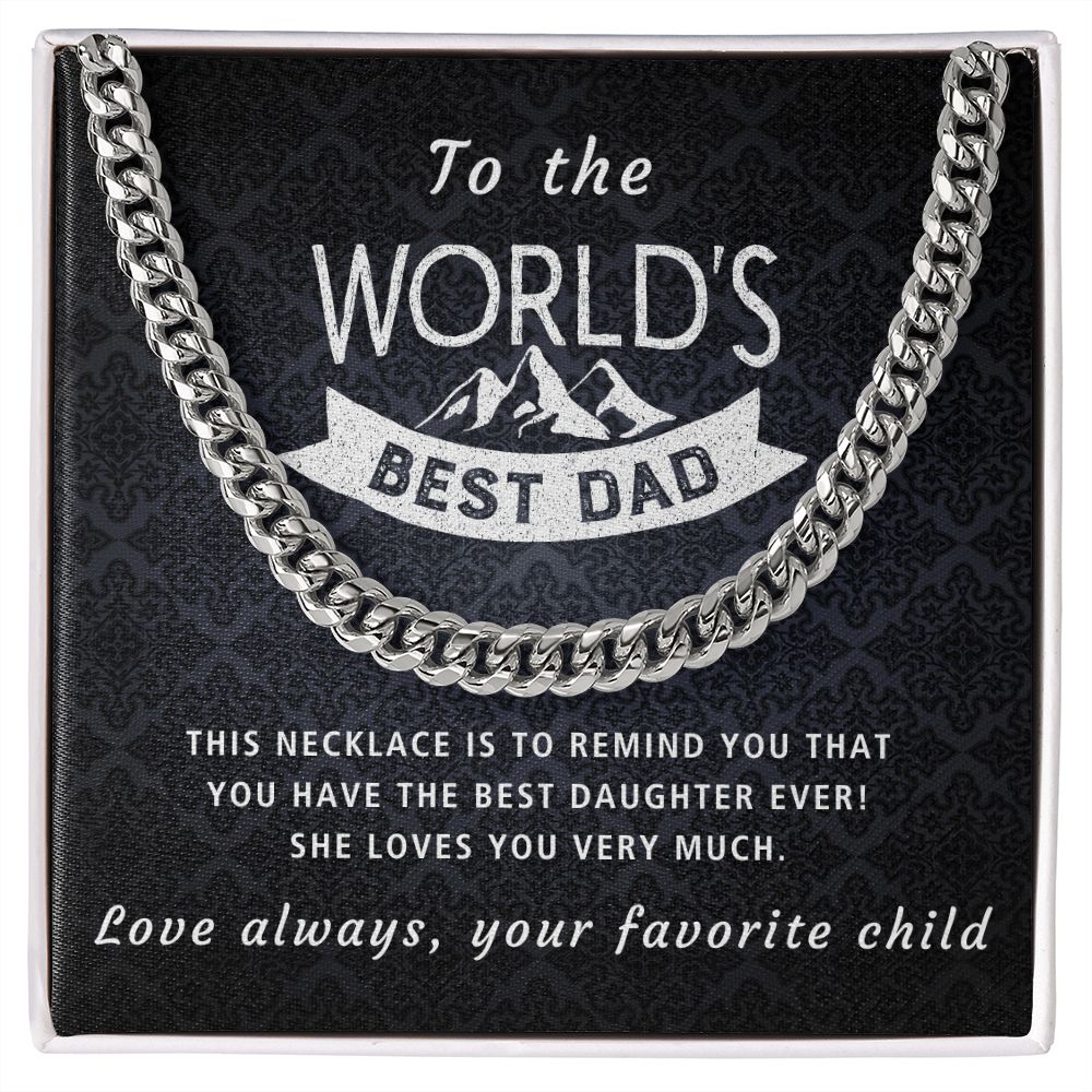 Best Daughter Ever - Length Adjustable Cuban Link Chain For Dad