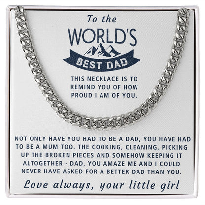 Never A Better Dad Than You - Length Adjustable Cuban Link Chain For Dad