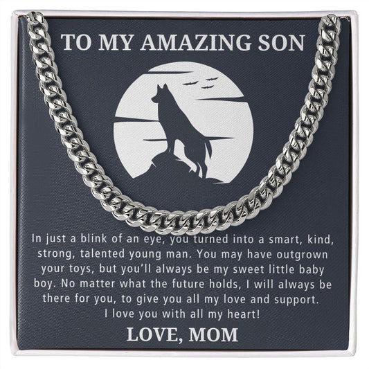 All My Love And Support - Length Adjustable Cuban Link Chain For Son