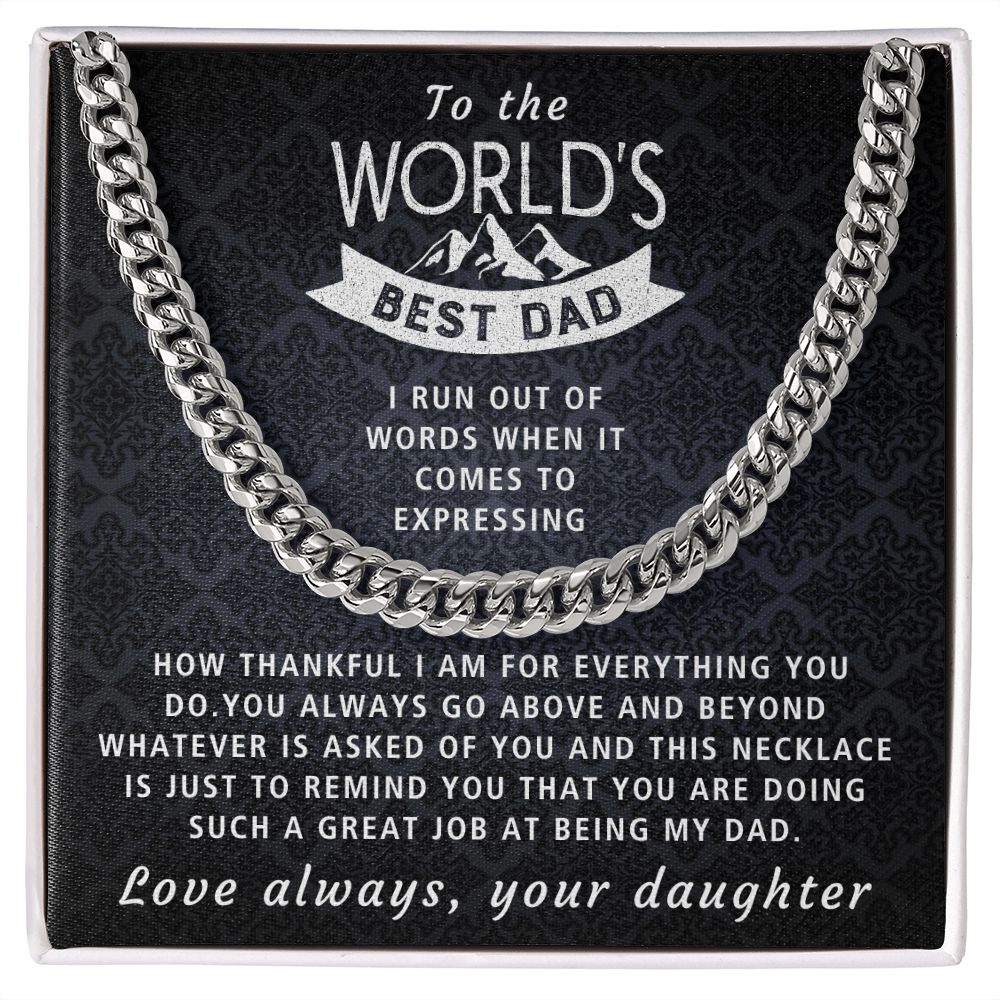 Going Above And Beyond - Length Adjustable Cuban Link Chain For Dad