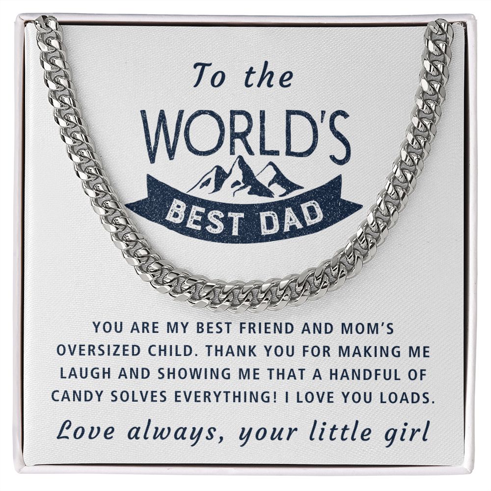 Mom's Oversized Child - Length Adjustable Cuban Link Chain For Dad