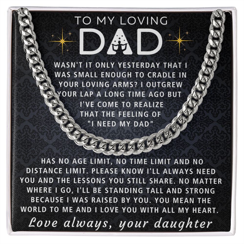 You Mean The World To Me - Length Adjustable Cuban Link Chain For Dad