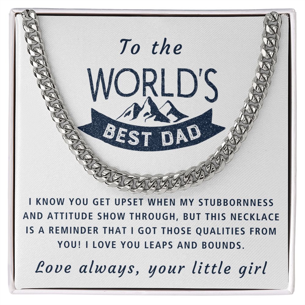 Qualities I Got From You - Length Adjustable Cuban Link Chain For Dad