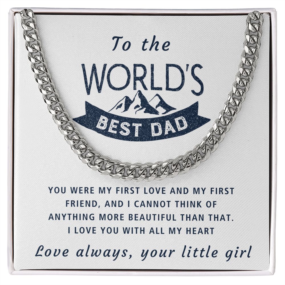 First Love First Friend - Length Adjustable Cuban Link Chain For Dad