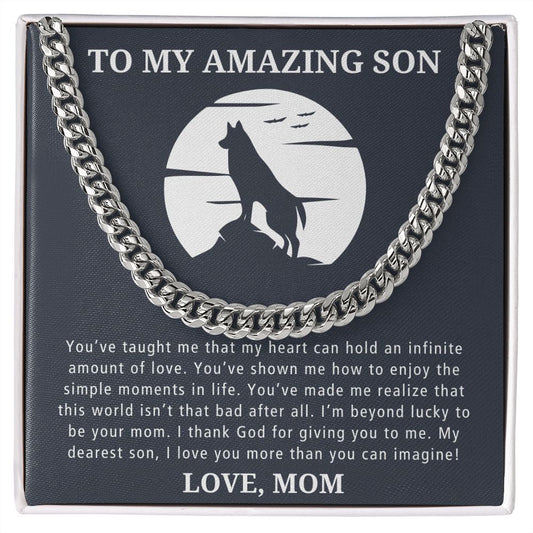 Infinite Love - Length Adjustable Cuban Link Chain For Son